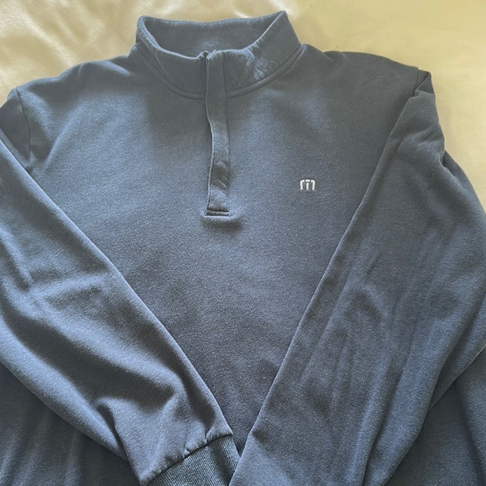 Travis Mathew Blue Zip Up Sweater
